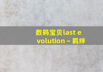 数码宝贝last evolution～羁绊